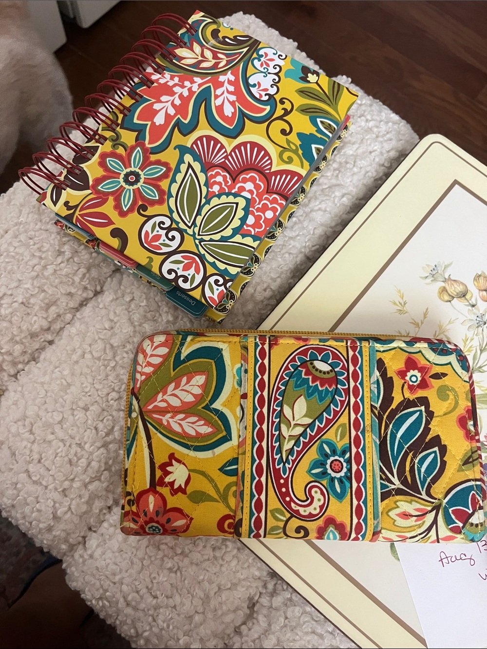 Vera Bradley Yellow Floral Recipe Binder with Color Tabs